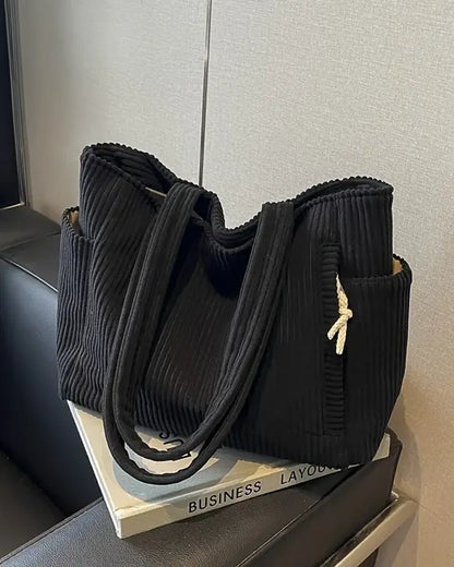 Aria | Ribbed Everyday Tote with Rope Detail