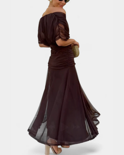 Elara | Elegant Long Dress with V-Neckline