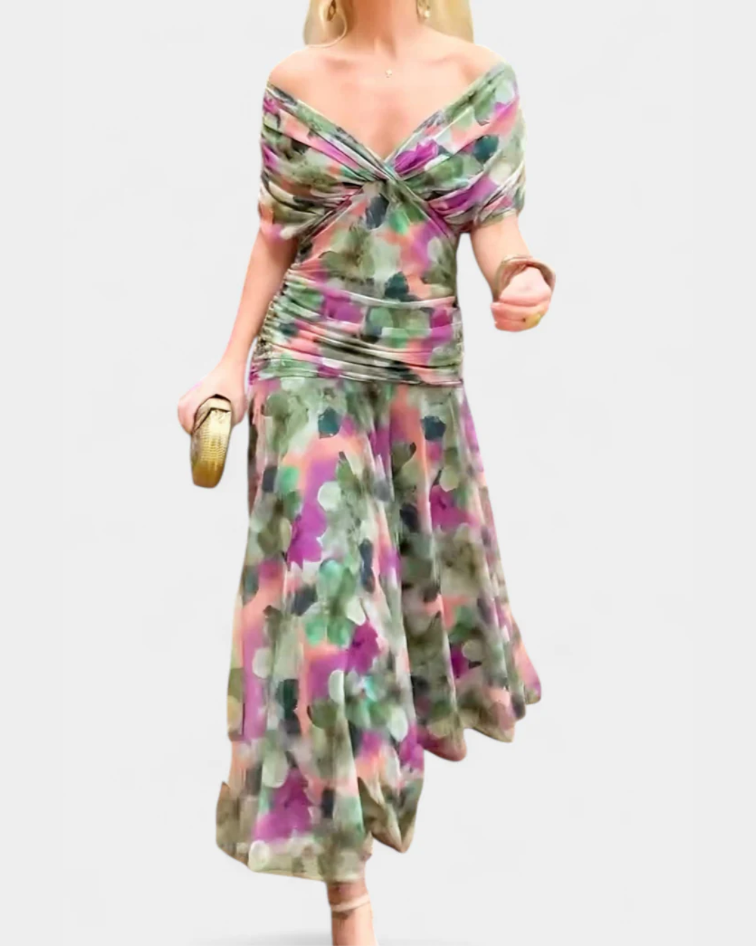 Elara | Elegant Long Dress with V-Neckline