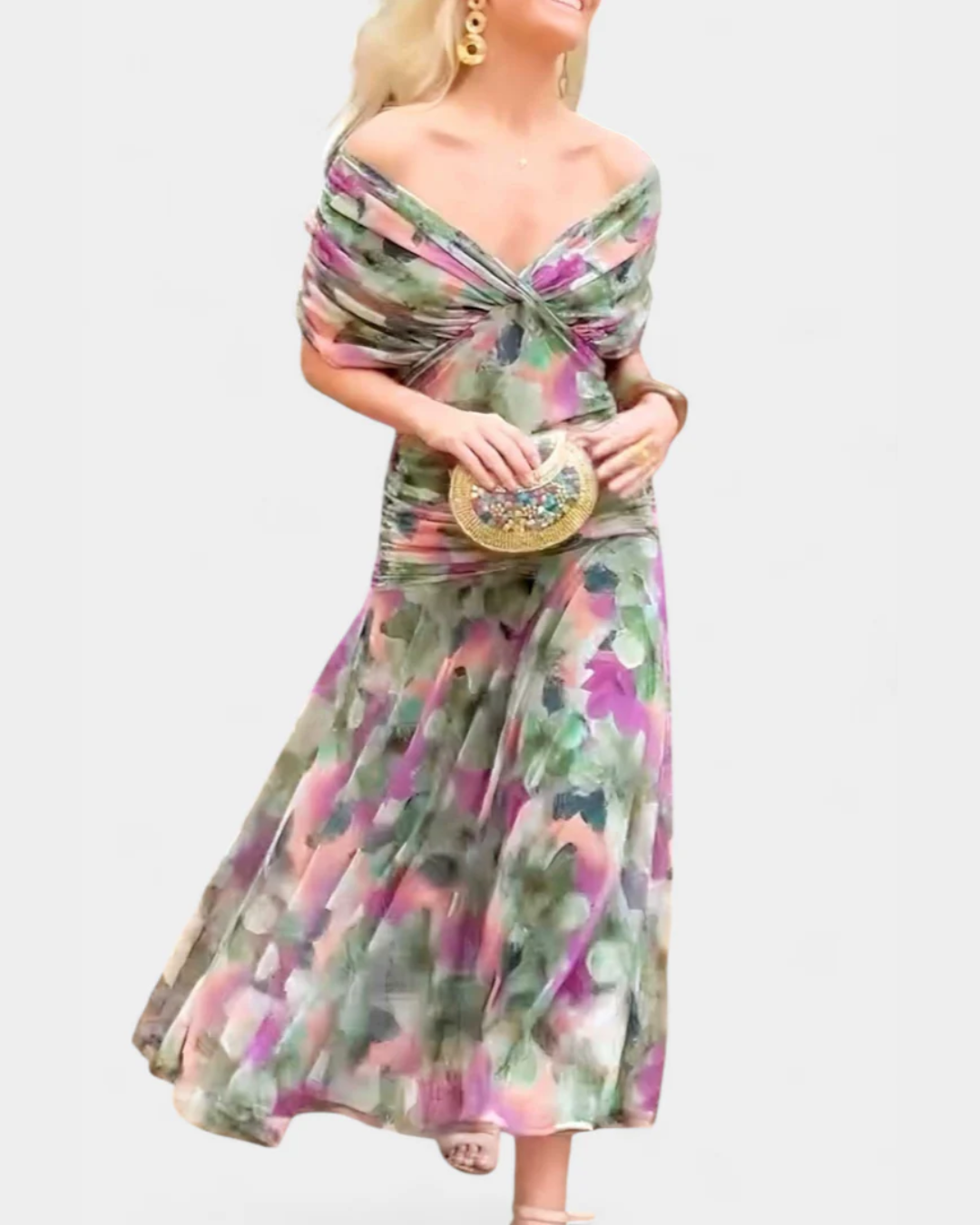 Elara | Elegant Long Dress with V-Neckline