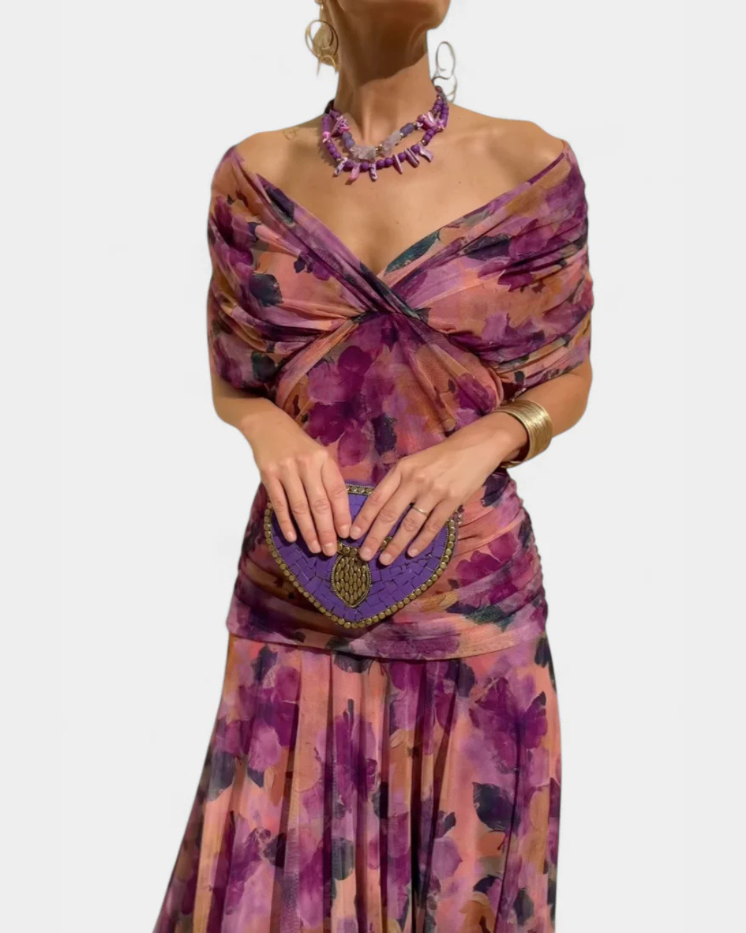 Elara | Elegant Long Dress with V-Neckline