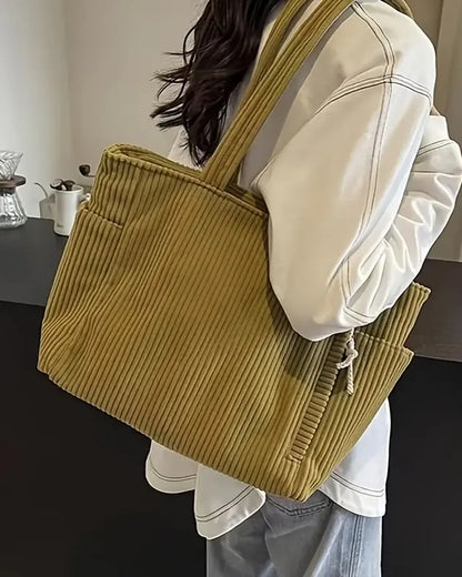 Aria | Ribbed Everyday Tote with Rope Detail