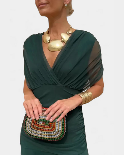 Elara | Elegant Long Dress with V-Neckline